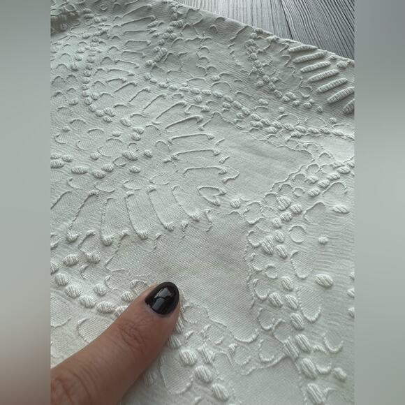 MAXMARA IVORY JACQUARD COTTON SLEEVELESS DRESS SIZE 12 - Picture 8 of 9